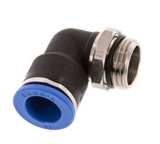 14mm x G1/2'' 90deg Elbow Push-in Fitting with Male Threads Brass/PA 66 NBR Short Sleeve Rotatable