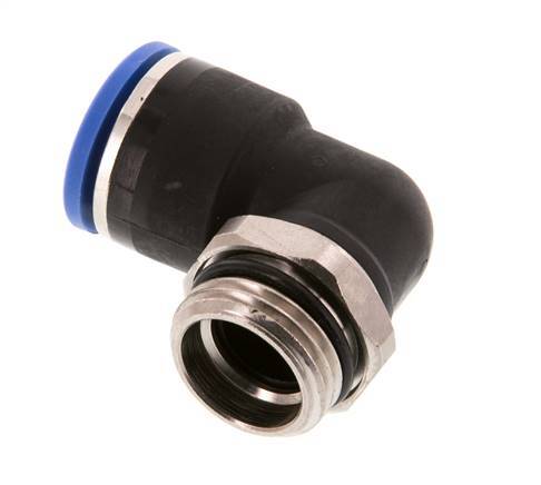 14mm x G1/2'' 90deg Elbow Push-in Fitting with Male Threads Brass/PA 66 NBR Short Sleeve Rotatable
