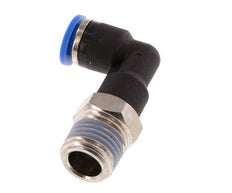 6mm x R1/4'' 90deg Elbow Push-in Fitting with Male Threads Brass/PA 66 NBR Long Body Rotatable [5 Pieces]