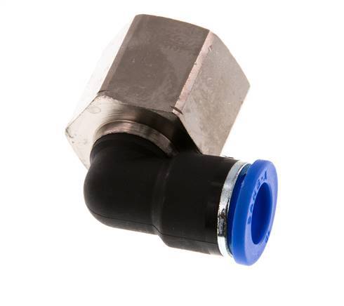 10mm x G1/2'' 90deg Elbow Push-in Fitting with Female Threads Brass/PA 66 NBR Rotatable