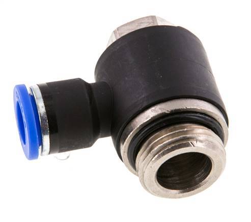 10mm x G1/2'' 90deg Elbow L-shape Push-in Fitting with Male Threads Brass/PA 66 NBR Rotatable