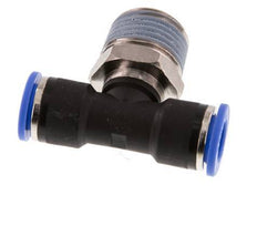 10mm x R1/2'' Inline Tee Push-in Fitting with Male Threads Brass/PA 66 NBR Rotatable