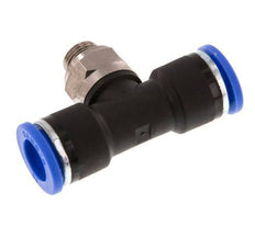 10mm x G1/8'' Inline Tee Push-in Fitting with Male Threads Brass/PA 66 NBR Rotatable