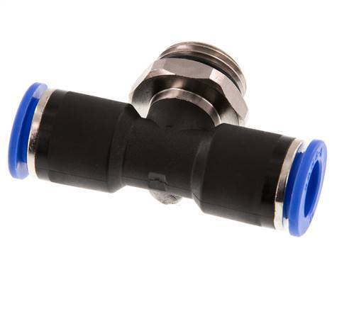 12mm x G1/2'' Inline Tee Push-in Fitting with Male Threads Brass/PA 66 NBR Rotatable