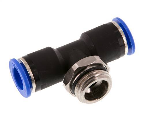 12mm x G1/2'' Inline Tee Push-in Fitting with Male Threads Brass/PA 66 NBR Rotatable