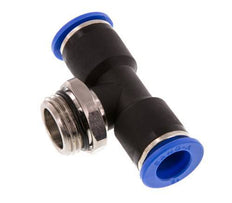 12mm x G1/2'' Inline Tee Push-in Fitting with Male Threads Brass/PA 66 NBR Rotatable