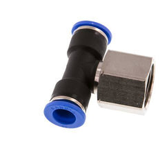 10mm x G1/2'' Inline Tee Push-in Fitting with Female Threads Brass/PA 66 NBR Rotatable