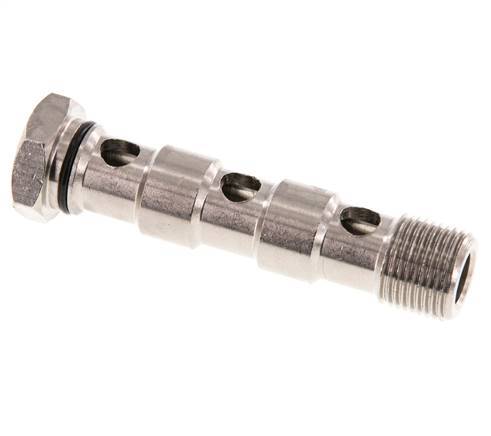 3-way nickel-plated Brass Banjo Bolt with G3/8'' Male Threads NBR