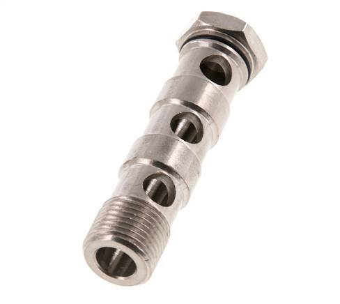 3-way nickel-plated Brass Banjo Bolt with G1/2'' Male Threads NBR