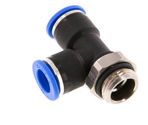 10mm x G3/8'' Right Angle Tee Push-in Fitting with Male Threads Brass/PA 66 NBR Rotatable