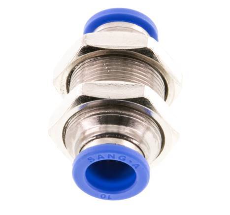 10mm Push-in Fitting Brass/PA 66 NBR Bulkhead