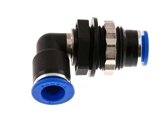 12mm 90deg Elbow Push-in Fitting PA 66 NBR Bulkhead