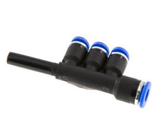 4mm x 6mm x 6mm 3-way Manifold Push-in Fitting with Plug-in Brass/PA 66 NBR