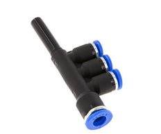4mm x 6mm x 6mm 3-way Manifold Push-in Fitting with Plug-in Brass/PA 66 NBR