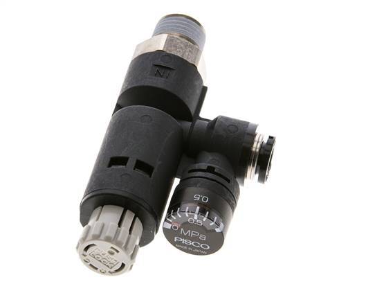 Pneumatic Pressure Regulator 6mm - R1/4'' with Pressure Gauge