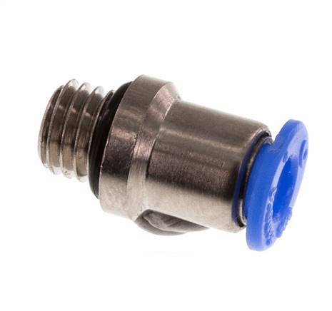 4mm x M 7 Push-in Fitting with Male Threads Brass/POM NBR Inner Hexagon Compact Design [5 Pieces]