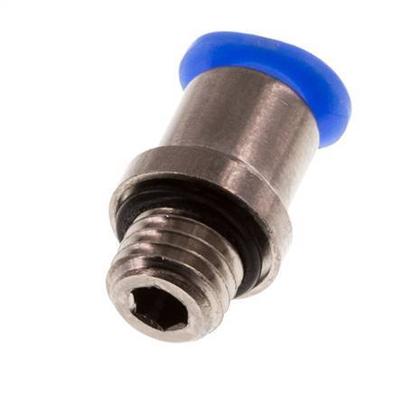 4mm x M 7 Push-in Fitting with Male Threads Brass/POM NBR Inner Hexagon Compact Design [5 Pieces]