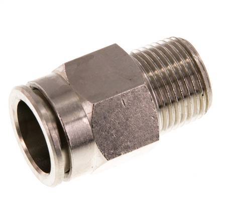 14mm x R3/8'' Push-in Fitting with Male Threads Brass NBR
