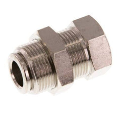 8mm x G1/8'' Push-in Fitting with Female Threads Brass NBR Bulkhead
