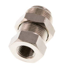 8mm x G1/8'' Push-in Fitting with Female Threads Brass NBR Bulkhead