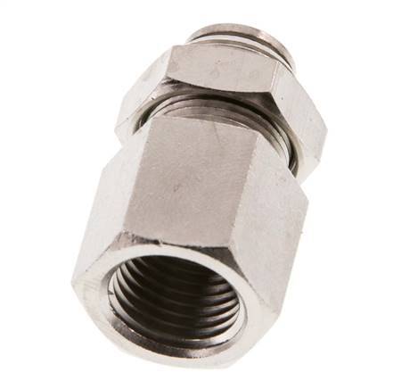 6mm x G1/4'' Push-in Fitting with Female Threads Brass NBR Bulkhead