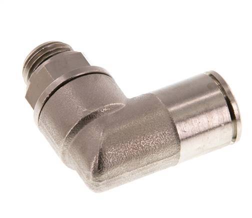 12mm x G1/4'' 90deg Elbow Push-in Fitting with Male Threads Brass NBR Rotatable