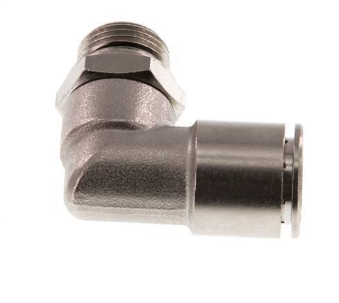 14mm x G3/8'' 90deg Elbow Push-in Fitting with Male Threads Brass NBR Rotatable