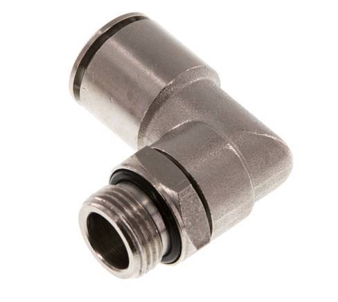 14mm x G3/8'' 90deg Elbow Push-in Fitting with Male Threads Brass NBR Rotatable