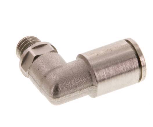 6mm x M 7 90deg Elbow Push-in Fitting with Male Threads Brass FKM Rotatable