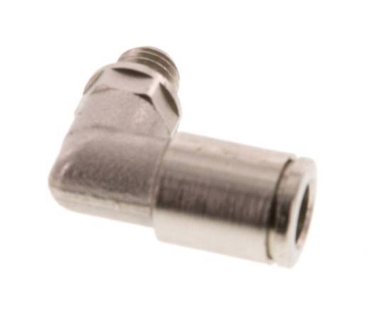 6mm x M 7 90deg Elbow Push-in Fitting with Male Threads Brass FKM Rotatable