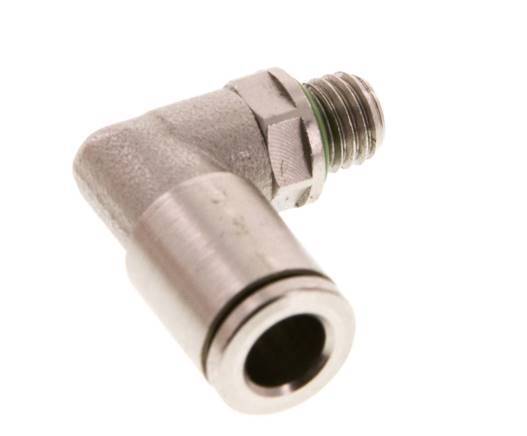 6mm x M 7 90deg Elbow Push-in Fitting with Male Threads Brass FKM Rotatable