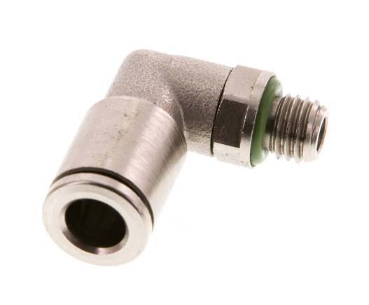 6mm x M 7 90deg Elbow Push-in Fitting with Male Threads Brass FKM Rotatable