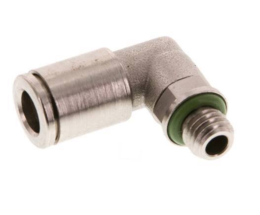6mm x M 7 90deg Elbow Push-in Fitting with Male Threads Brass FKM Rotatable
