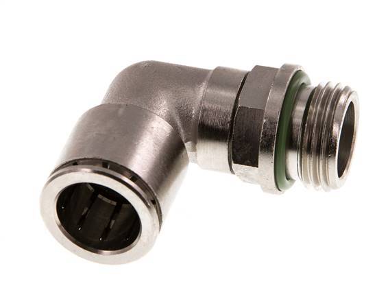 16mm x G1/2'' 90deg Elbow Push-in Fitting with Male Threads Brass FKM Rotatable