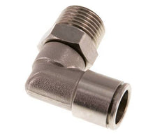 14mm x R1/2'' 90deg Elbow Push-in Fitting with Male Threads Brass NBR Rotatable