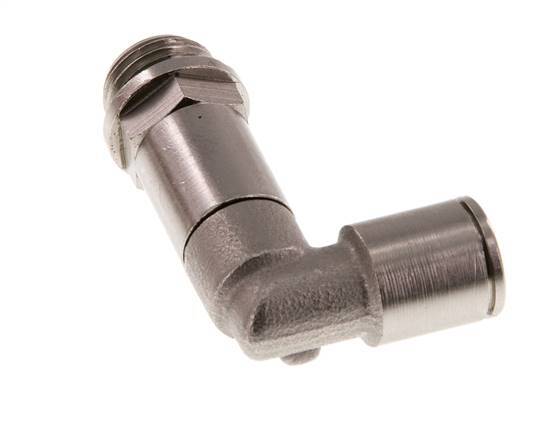8mm x G1/4'' 90deg Elbow Push-in Fitting with Male Threads Brass FKM Long Sleeve