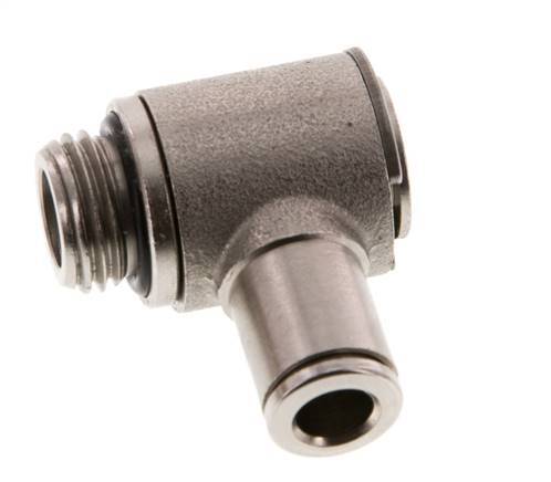 6mm x G1/4'' 90deg Elbow L-shape Push-in Fitting with Male Threads Brass NBR Rotatable