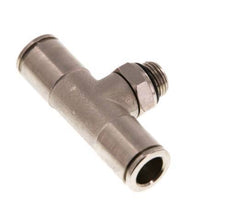 8mm x G1/8'' Inline Tee Push-in Fitting with Male Threads Brass NBR Rotatable