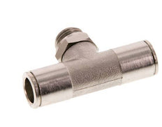10mm x G1/4'' Inline Tee Push-in Fitting with Male Threads Brass FKM Rotatable