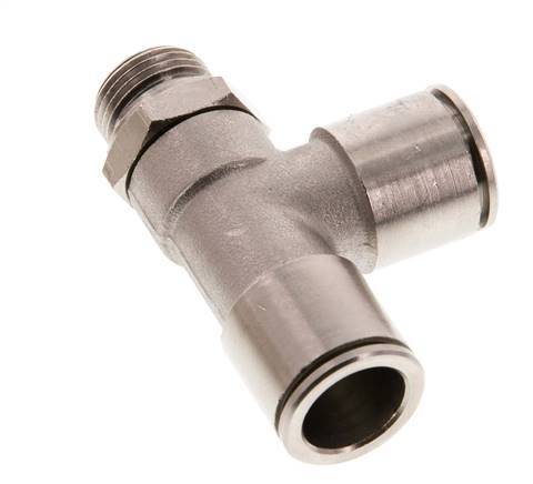 14mm x G3/8'' Right Angle Tee Push-in Fitting with Male Threads Brass NBR Rotatable