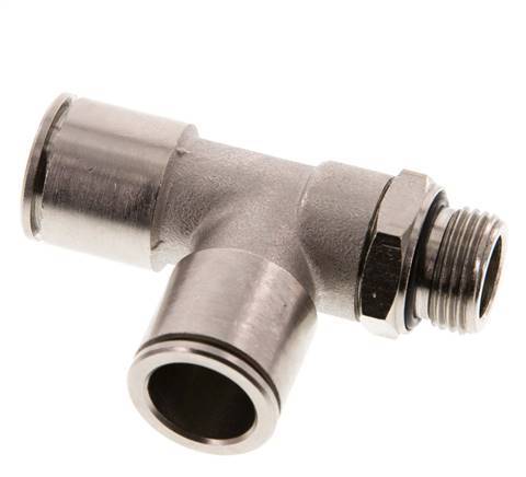 14mm x G3/8'' Right Angle Tee Push-in Fitting with Male Threads Brass NBR Rotatable