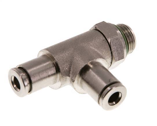 4mm x G1/8'' Right Angle Tee Push-in Fitting with Male Threads Brass FKM Rotatable