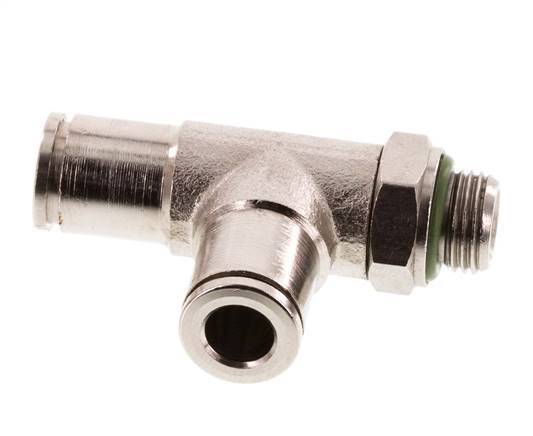 6mm x G1/8'' Right Angle Tee Push-in Fitting with Male Threads Brass FKM Rotatable