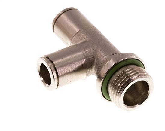8mm x G3/8'' Right Angle Tee Push-in Fitting with Male Threads Brass FKM Rotatable