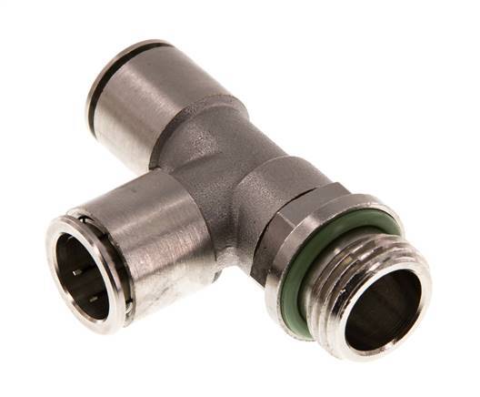 14mm x G1/2'' Right Angle Tee Push-in Fitting with Male Threads Brass FKM Rotatable