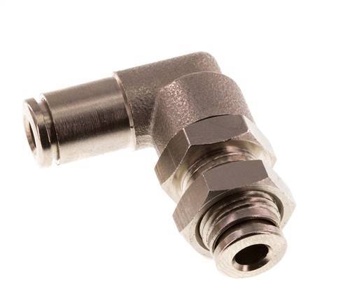 4mm 90deg Elbow Push-in Fitting Brass NBR Bulkhead