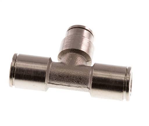 6mm x 8mm Tee Push-in Fitting Brass NBR