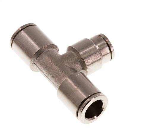 6mm x 8mm Tee Push-in Fitting Brass NBR
