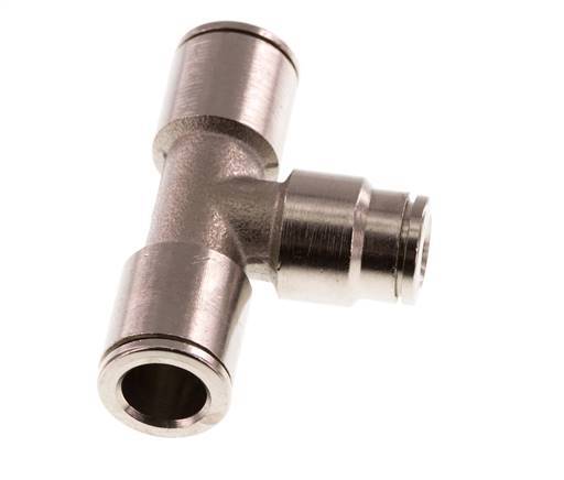 6mm x 8mm Tee Push-in Fitting Brass NBR