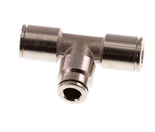 6mm x 8mm Tee Push-in Fitting Brass NBR